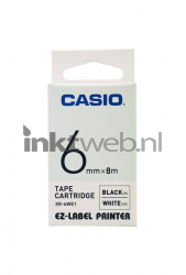 Casio  XR-6WE1 zwart op wit breedte 6 mm Front box
