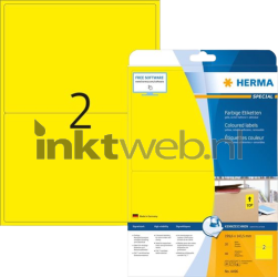 Herma 4496 Verwijderbare Papieretiket 199,6 x 143,5mm (40 stuks) geel