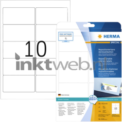 Herma 8018 Permanente stickers 96 x 50,8mm transparant Product only