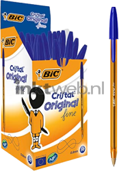 BIC Cristal Fine Balpen 0,8mm Blauw 50 stuks Combined box and product