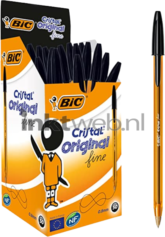 BIC Baplen Cristal Fine 50-pack zwart