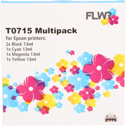 FLWR Epson T0715 Multipack zwart en kleur FLWR-T0715