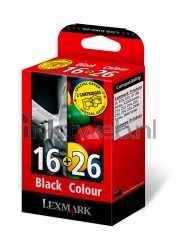 Lexmark 16 en 26 zwart en kleur Front box