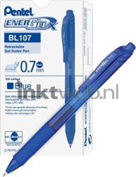 Pentel Gelschrijfpen 0.7mm (12 stuks) blauw Combined box and product