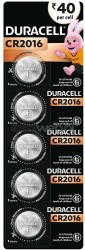 Duracell CR2016 3V, 5-pack