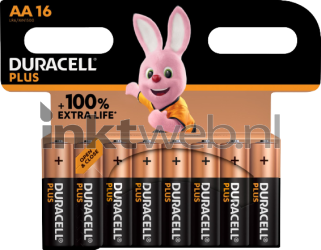 Duracell Alkaline Mignon AA LR06 1.5V Plus (16-Pack) Combined box and product