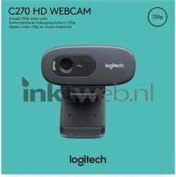 Logitech Webcam C270 HD 720p zwart licht zwart