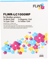 FLWR Brother LC-970 - LC-1000 Multipack zwart en kleur Front box