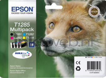 Epson T1285 multipack zwart en kleur Front box