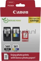 Canon PG-560/CL-561 Photo Value Pack zwart en kleur Front box