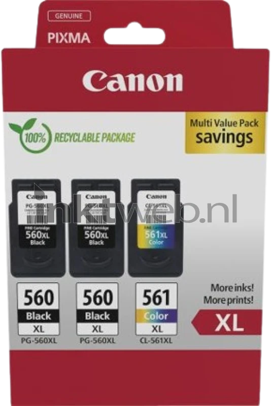 Canon PG-560XL 2x/CL-561XL Multipack zwart en kleur