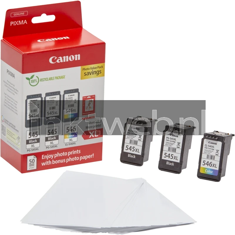 Canon PG-545XLx2/CL-546XL Photo Value Pack zwart en kleur