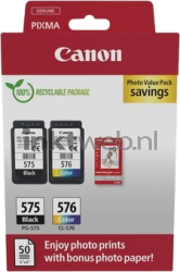 Canon PG-575XL /CL-576XL Multipack zwart en kleur Front box