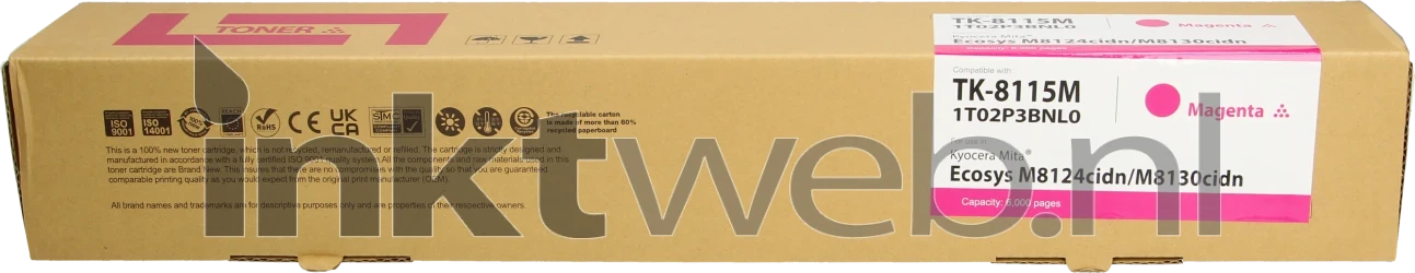 Huismerk Kyocera Mita TK-8115M magenta Front box