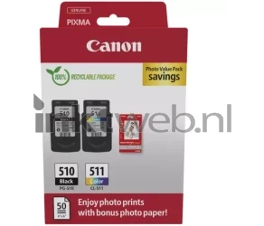 Canon PG-510 / CL-511 Photo Value Pack zwart en kleur Front box