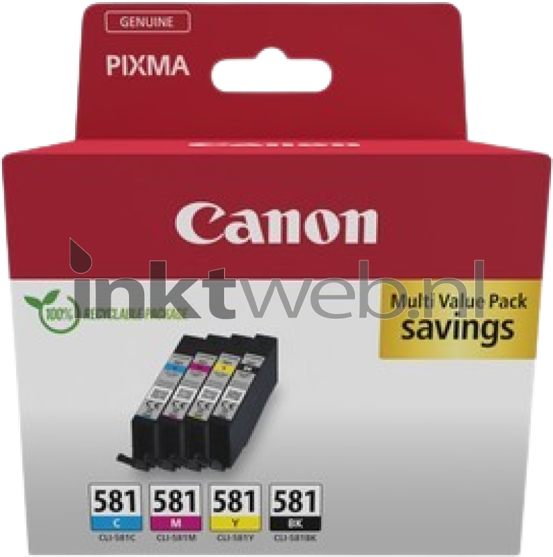 Canon CLI-581 4-pack zwart en kleur