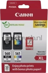 Canon PG-560XL / CL-561XL Photo Value Pack zwart en kleur Front box