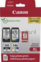 Canon PG-545XL / CL-546XL Photo Value Pack zwart en kleur Front box