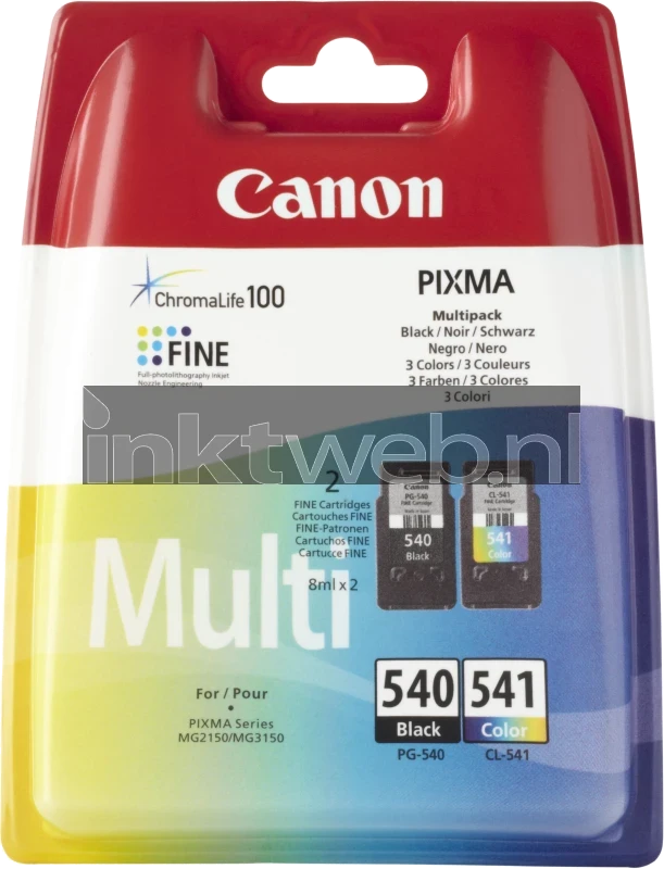 Canon PG-540 / CL-541 Multipack zwart en kleur (Origineel)