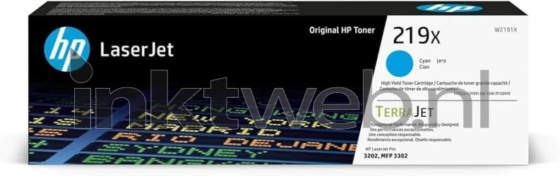 HP 219X cyaan Front box