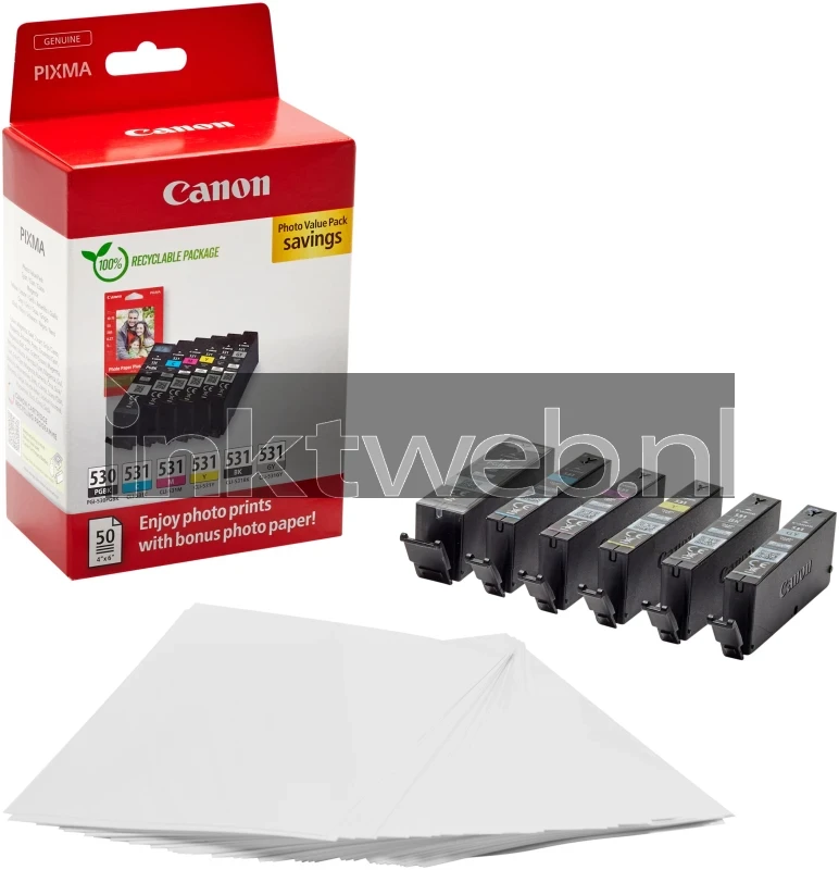 Canon PGI-530 / CLI-531 Photo Value Pack zwart