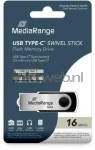 MediaRange USB C-Stick 3.2 Gen 1-16GB zilver