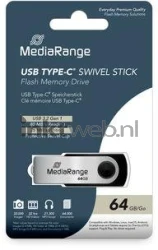 MediaRange USB-C Stick 3.2 Gen 1-64GB zwart Front box