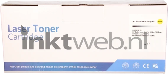 Huismerk HP 220A geel Front box