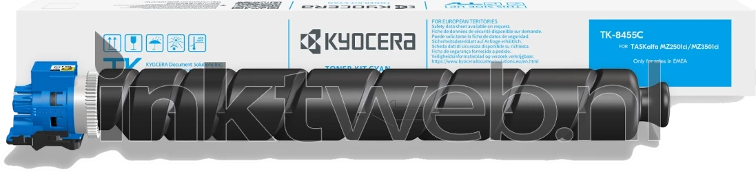 Kyocera Mita TK-8455C cyaan Combined box and product