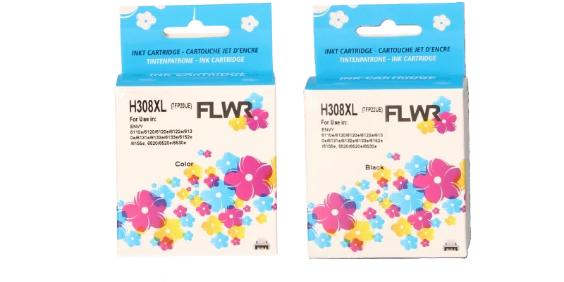 FLWR HP 308 Bundel zwart en kleur (Huismerk (remanufactured))