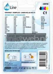 Huismerk Canon BCI-24/BCI-21 zwart en kleur Back box