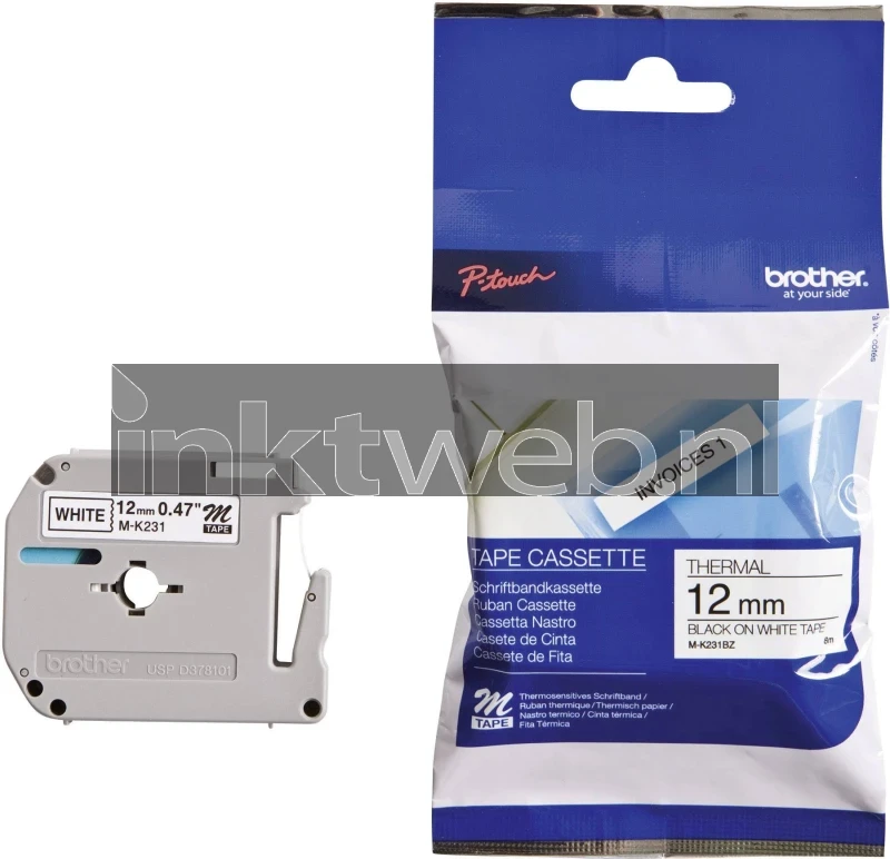 Brother P-Touch MK-231 zwart op wit breedte 12 mm