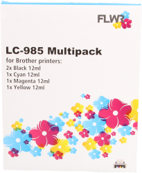 FLWR Brother LC-985 Multipack zwart en kleur