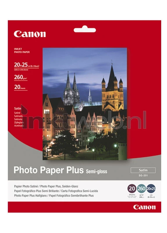 Canon SG-201 Semi-Gloss Photo Paper Plus A4 – 20 Sheets (1686B021) – Genuine Japanese Quality