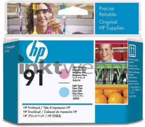 HP 91 printkop licht cyaan en licht magenta Front box