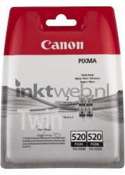 Canon PGI-520BK twinpack zwart Front box