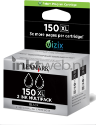 Lexmark 150XL 2-pack zwart Front box