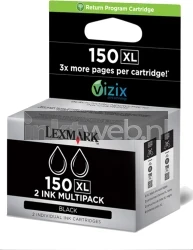 Lexmark 150XL 2-pack zwart Front box