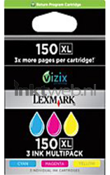 Lexmark 150XL multipack C/M/Y kleur Front box