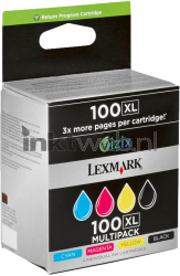 Lexmark 100XL Multipack zwart en kleur Front box