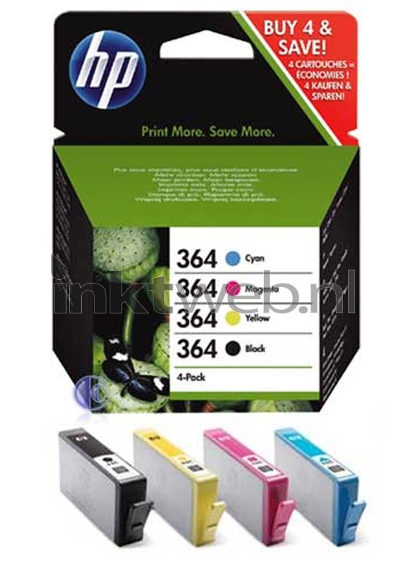 Altijd spade Warmte HP 364 Multipack zwart en kleur (Origineel)
