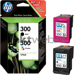 HP 300 Combo-pack zwart en kleur Combined box and product