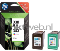 HP 338/343 (Opruiming 2 x 1-pack) zwart en kleur
