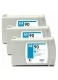 HP 90 3-Pack cyaan (Origineel)