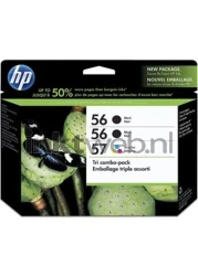 HP 56/57 3-pack zwart en kleur 