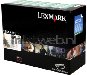 Lexmark X651A11E zwart Front box