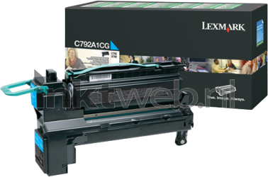 Lexmark C792, X792 cyaan Combined box and product