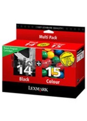 Lexmark 14 en 15 zwart en kleur Front box