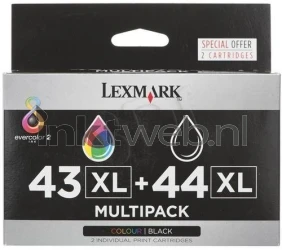 Lexmark 43XL en 44XL zwart en kleur Front box