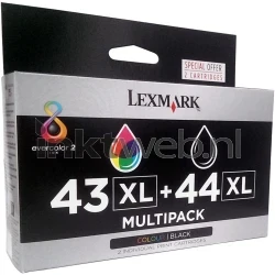 Lexmark 43XL en 44XL zwart en kleur Front box